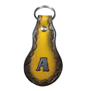 Monogram A Leather Keychain Hand Made Western Cowboy Cow Girl